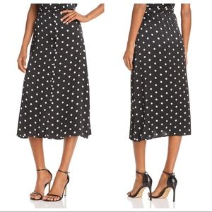 NWT Cami NYC Annabelle Silk Midi Skirt Vintage Dot Black White Small